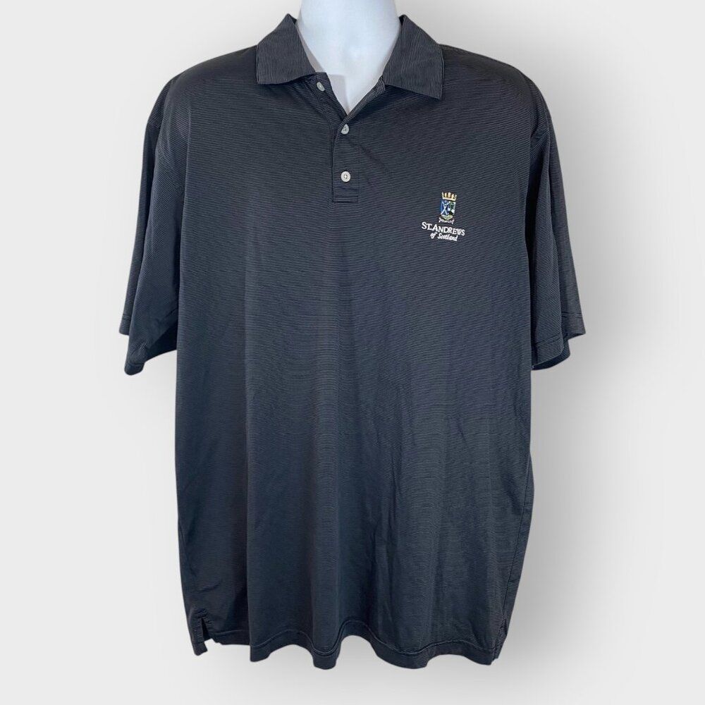 St. Andrews of Scotland Mens Polo Shirt | Large | Striped | Short Sleeve